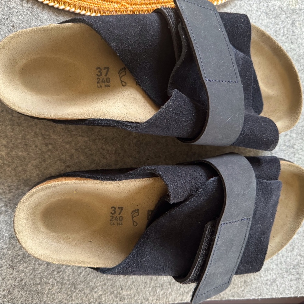 Birkenstock Kyoto, size 6.5, dark blue suede, great condition, seldom worn
